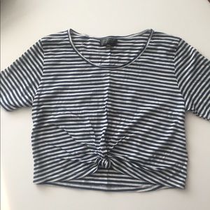 TopShop crop - NWOT, navy/white